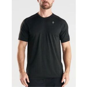 Three Nails Men's Black Crew Neck Short Sleeve Seamless Pro Tee Size M